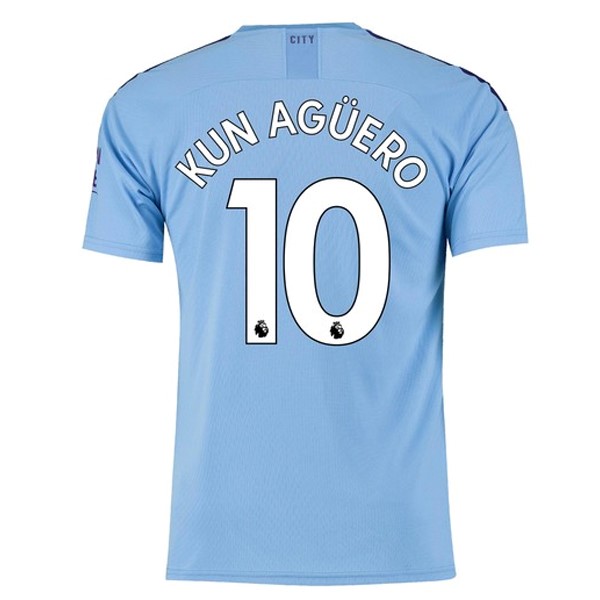 Camiseta Manchester City NO.10 Kun Aguero 1ª 2019 2020 Azul